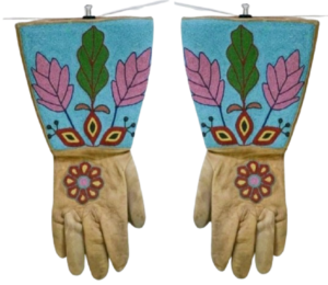 Beaded Gloves 125-b Beaded Leather Gloves
