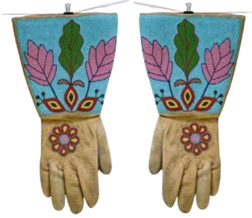 Beaded Leather Gloves