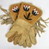 Beaded gloves with fringes