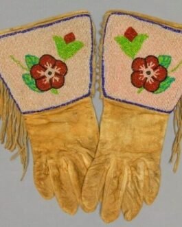Beaded Gloves Handmade Floral Beaded Gauntlet PWGV22