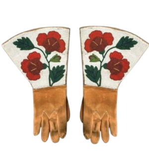 Beaded Gloves 27-n Beaded Gloves Handmade Floral Beaded Gauntlet PWGV27