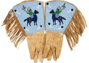 Beaded Gloves Handmade Beaded Gauntlet PWGV37