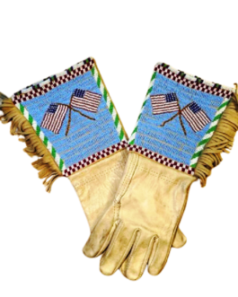 Native Beaded Gloves Handmade Beaded Gauntlet PWGV31