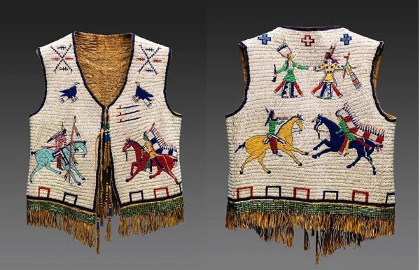 203 Handmade Beaded Vest Powwow Regalia NAV203