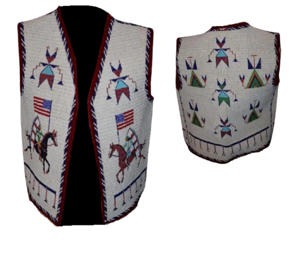 Handmade Beaded Vest Powwow Regalia NAV181