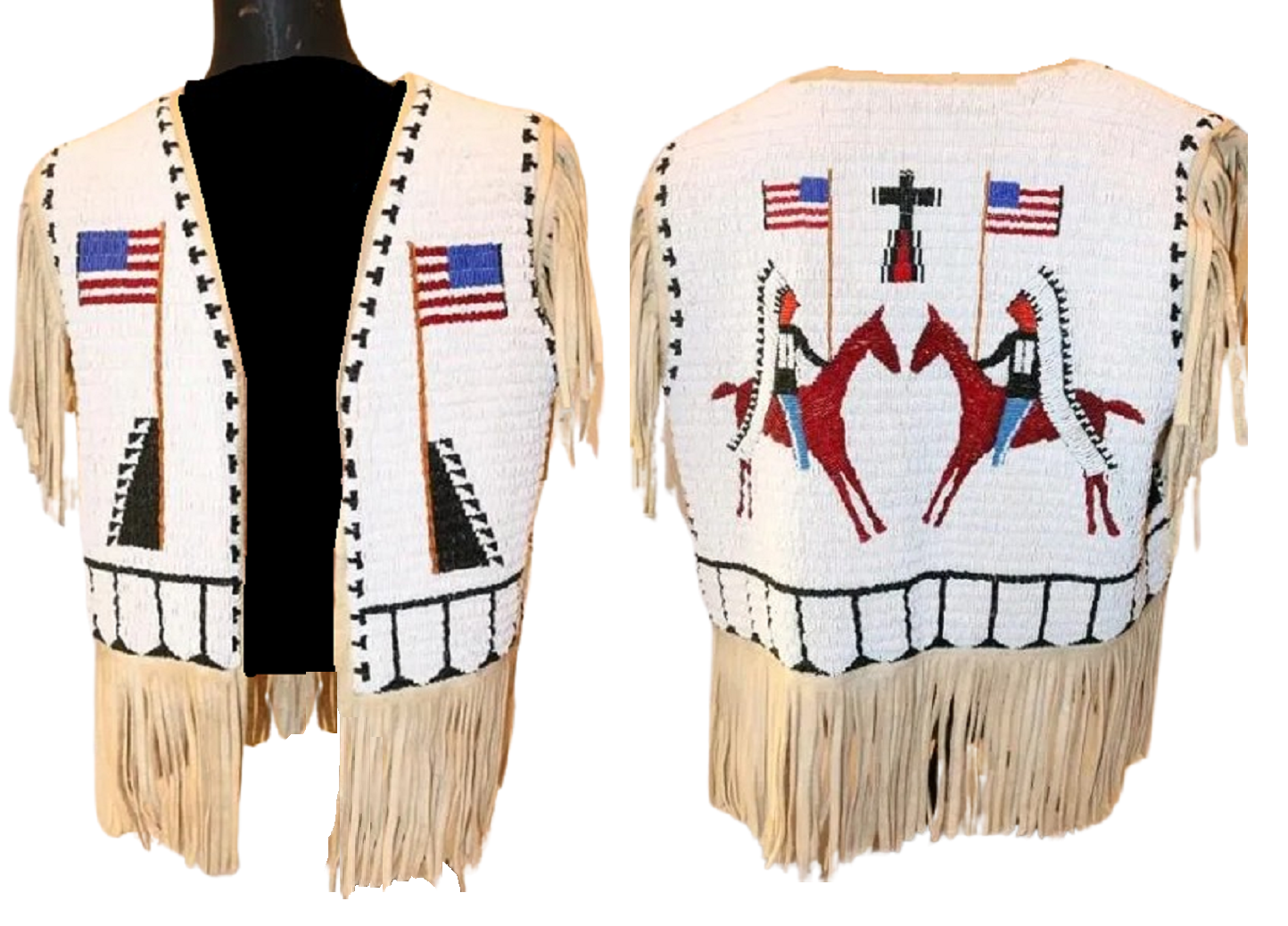 Handmade Beaded Vest Powwow Regalia