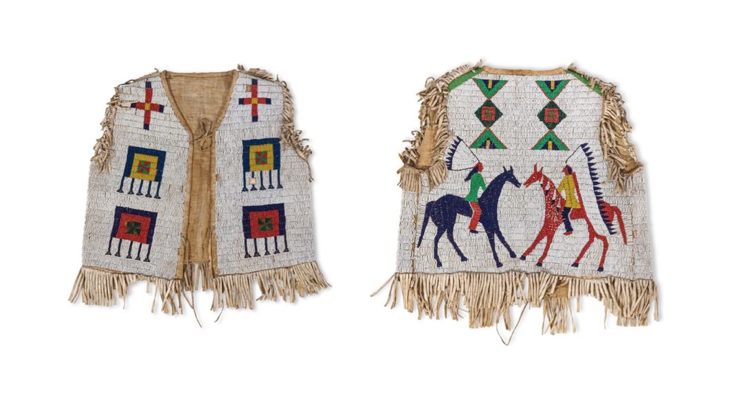 Handmade Beaded Vest Powwow Regalia with horses