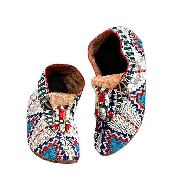 Native American Beaded Moccasins for Powwow