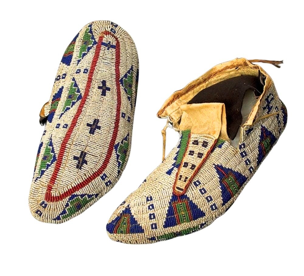 Native American Beaded Moccasins for Powwow