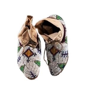 Native American Beaded Moccasins for Powwow