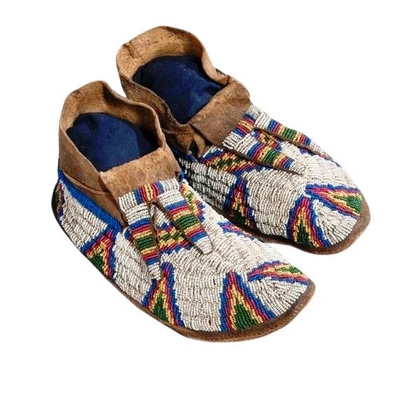 Native American Beaded Moccasins for Powwow