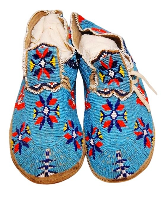 Native American Beaded Moccasins for Powwow