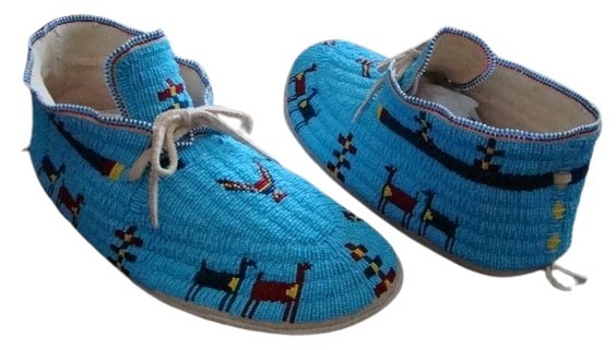 Native American Beaded Moccasins for Powwow